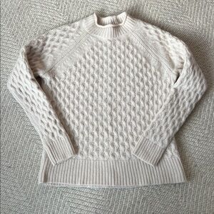 J. Crew 100% premium cashmere honeycomb crewneck rollneck sweater